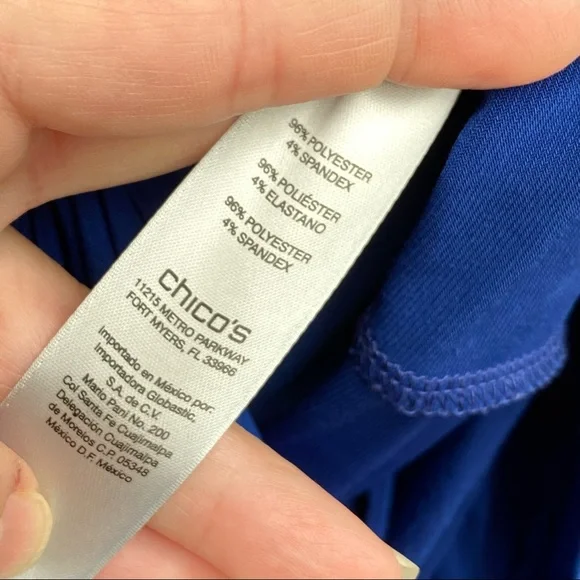 Chicos Royal blue Jumpsuit 1 piece pantsuit Elastic waist Zip back Jumper - Picture 7 of 11